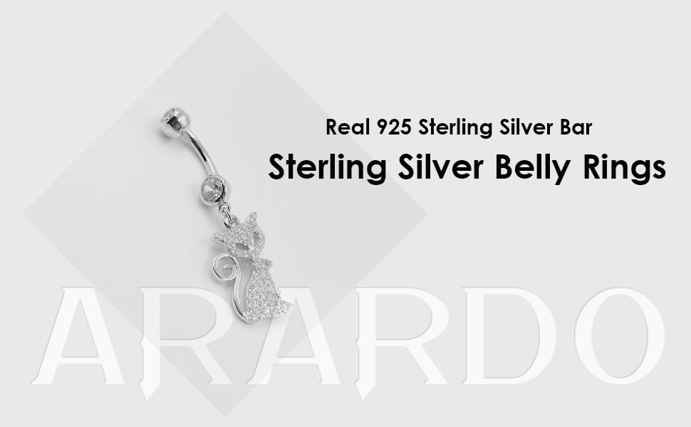 Arardo 925 Sterling Silver Belly Button Rings AB0093