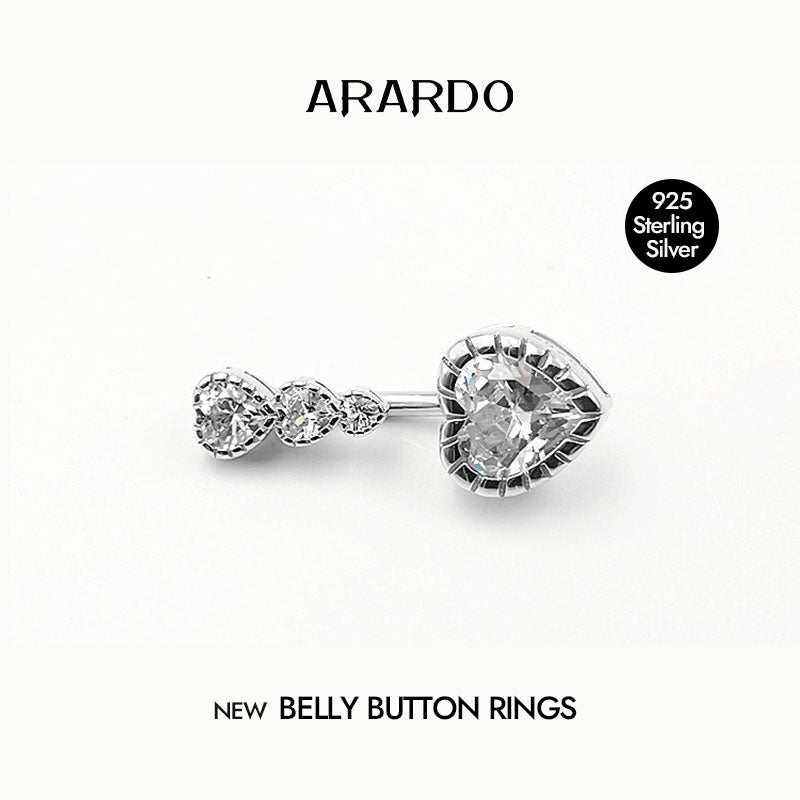 Arardo New 925 Sterling Silver Belly Button Rings Navel Rings Belly Rings Belly Body Piercing SS20