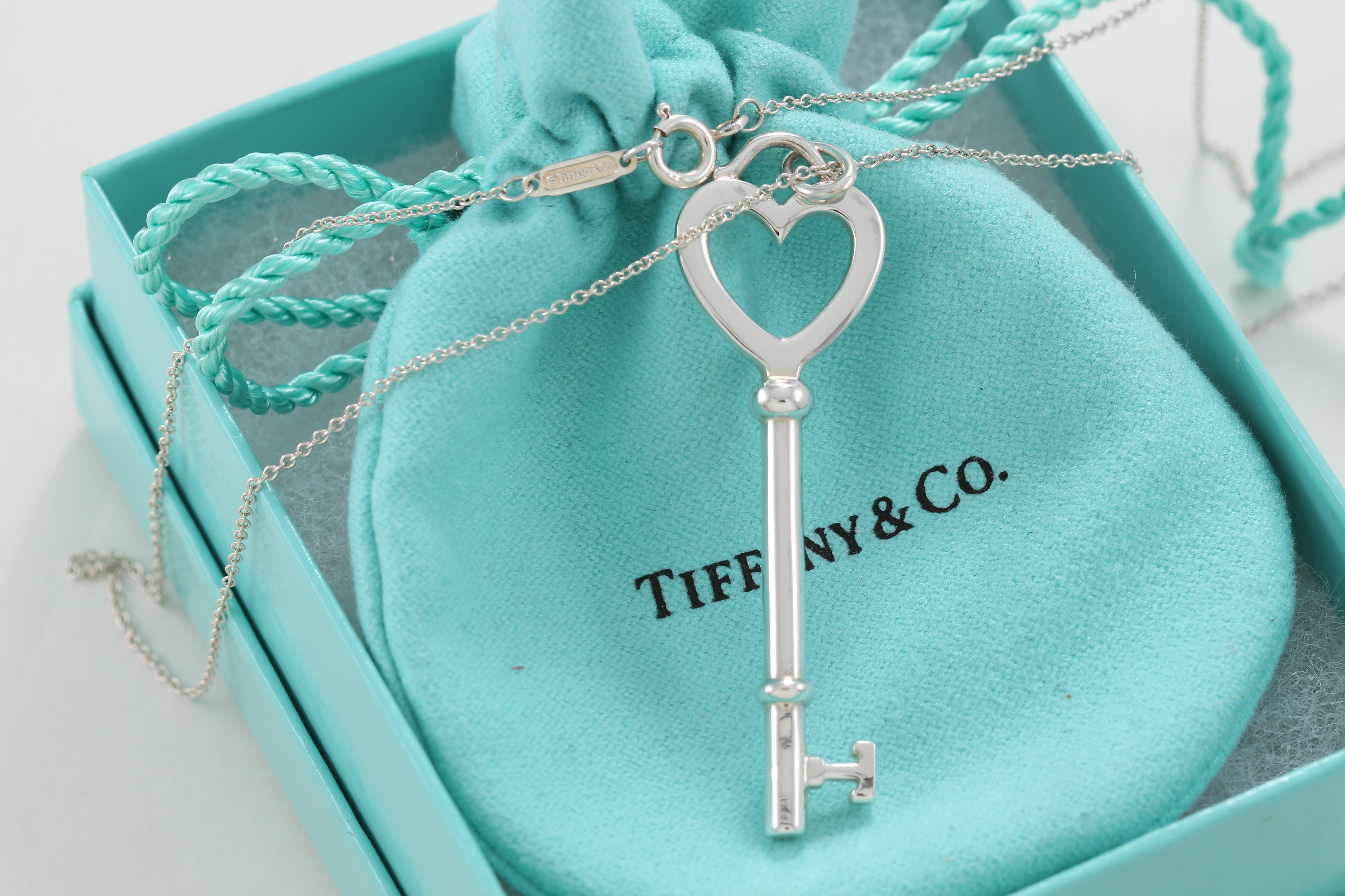 Tiffany Keys Heart Key Pendant in Silver