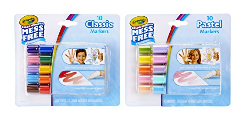 Crayola Color Wonder Markers Mess Free Coloring Classic Pastel Colors 20 Count 2 Pack