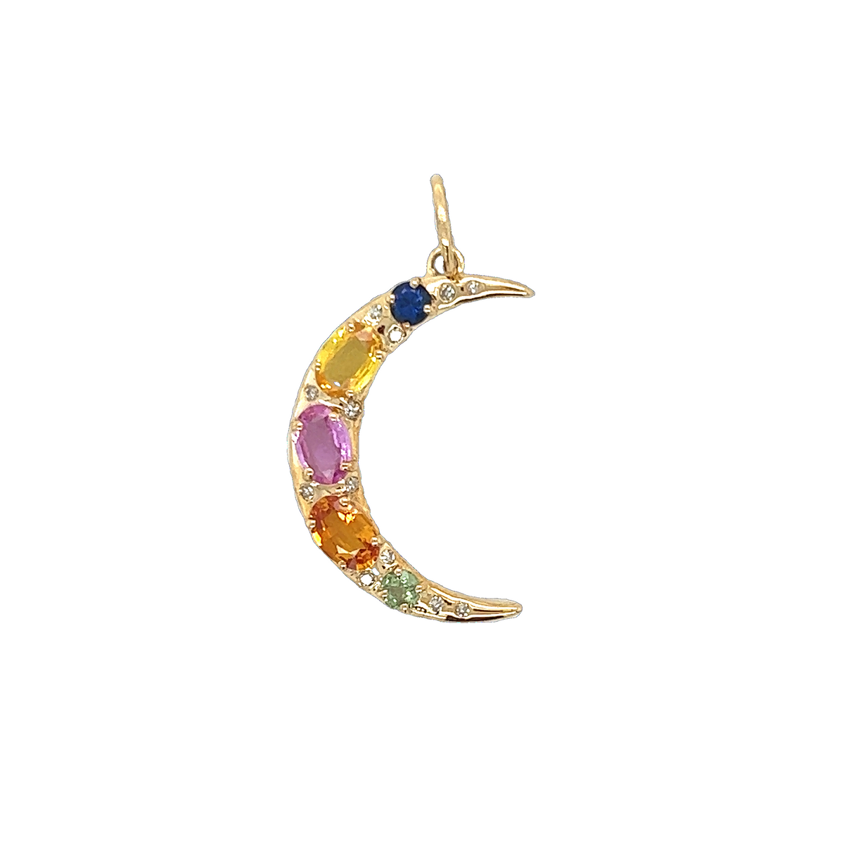 Gemstone Crescent Moon Charm – KatMojo Jewelry