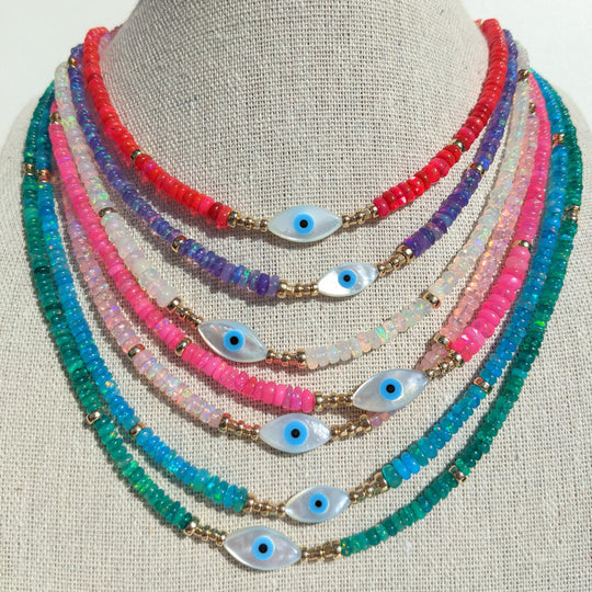 Ethiopian Red Opal Necklace – KatMojo Jewelry