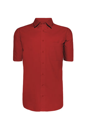 Camisa Lisa Manga Corta Rojo
