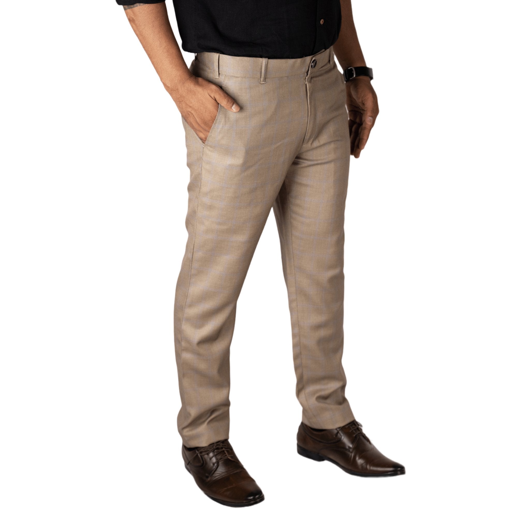 Men Cotton Check Pattern Pants | BSPKART Online Shopping