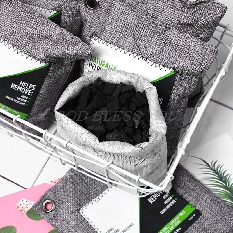 Large 200g Bags Activated Bamboo Charcoal All Natural Air Freshener Eco Friendly Odor Eliminator and Moisture Absorber