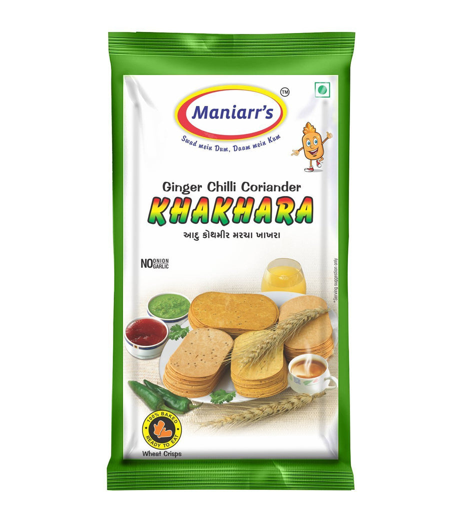 0025 Ginger Chilli Coriander khakhra (Pack of 8) - mstechindia.com