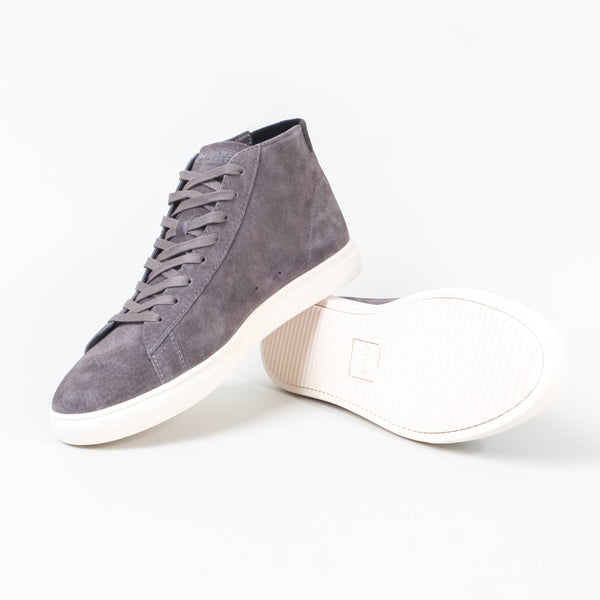 clae bradley mid black waxed suede