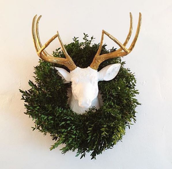 Faux Taxidermy Animal Head Christmas Holiday Decor