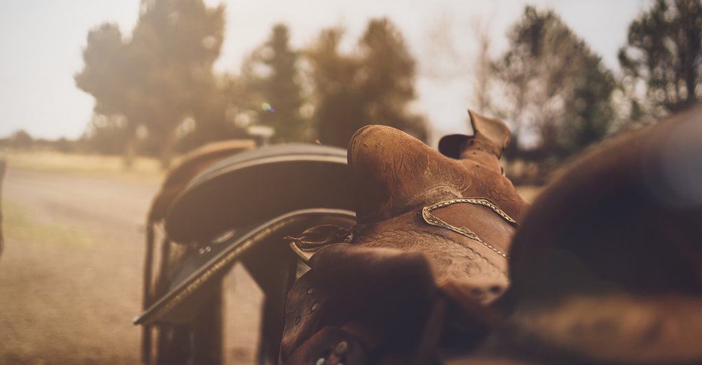 closeup of leather saddle