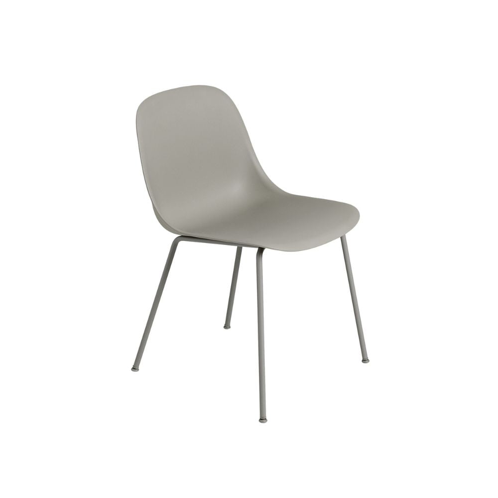 Sedia bianca con base a slitta Fiber - Muuto