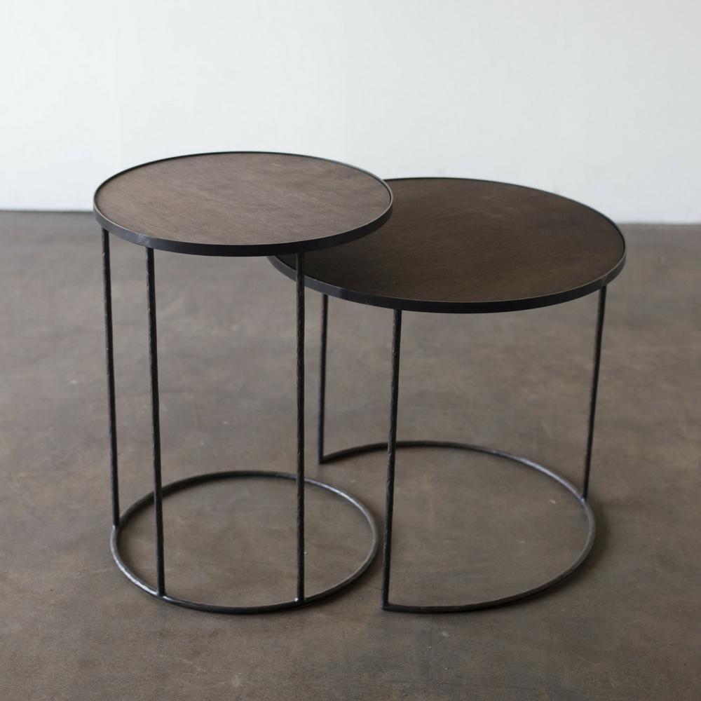 stok Malaise Rusteloosheid Ethnicraft Round Tray Table Set - High | Palette & Parlor | Modern Design