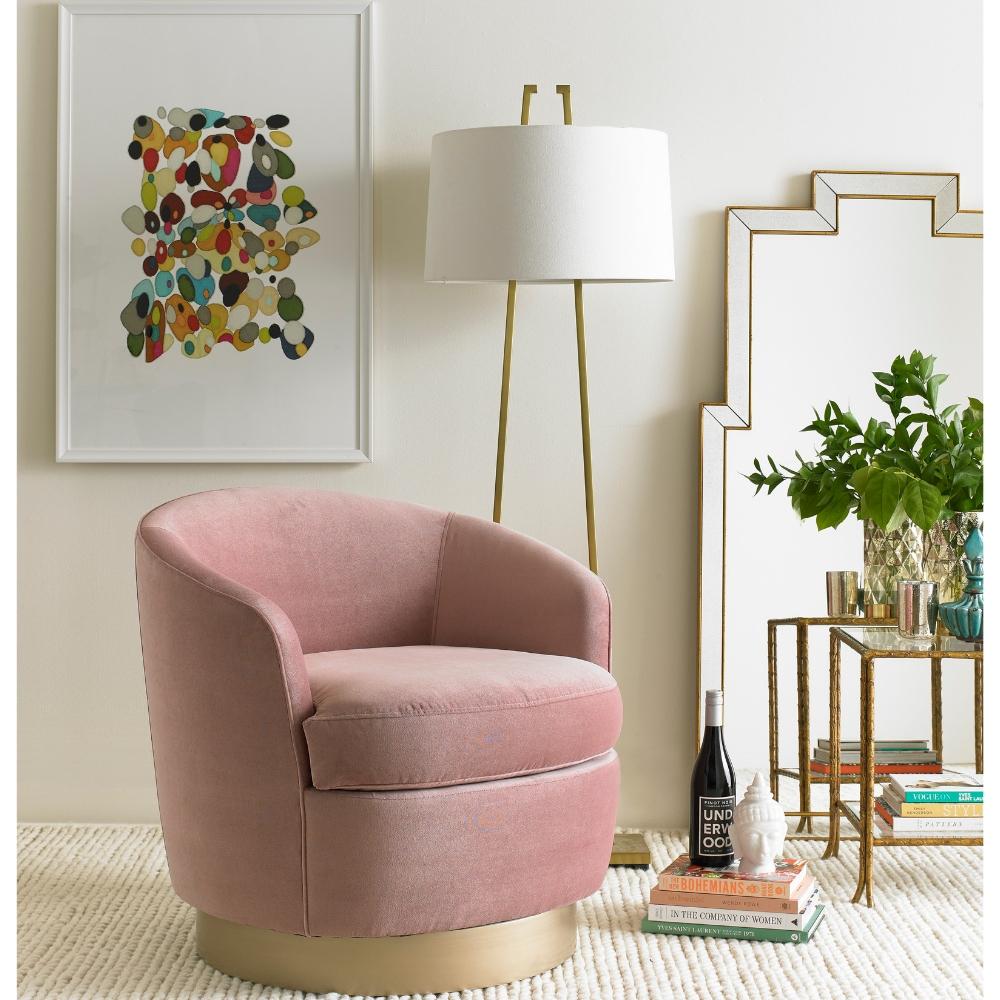 pale pink swivel chair