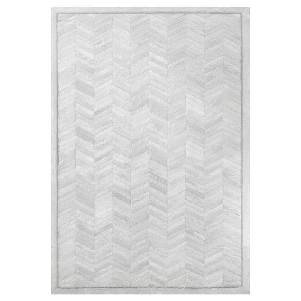 Yerra Fine Herringbone Cowhide Rug Palette Parlor Modern Design