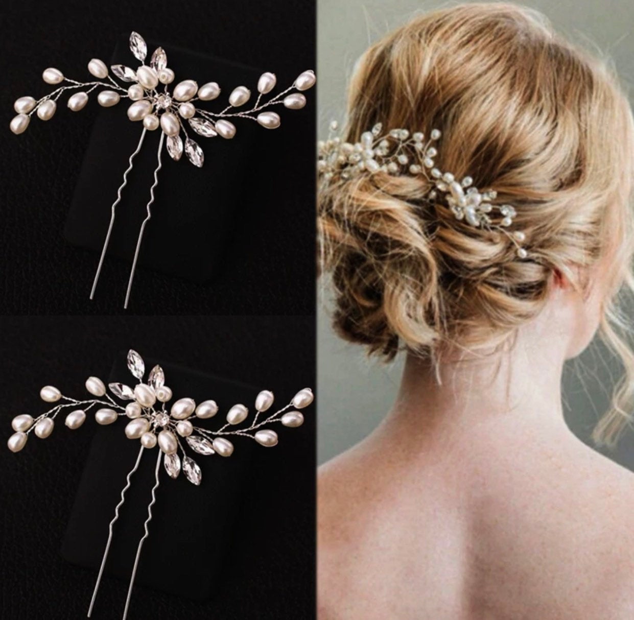 Pearl Crystal Bridal Hair Pins – Kreative Kreations