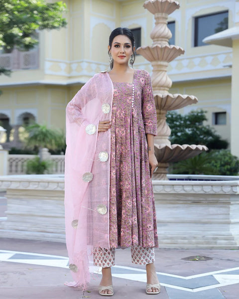 anarkali suit, cotton sharara suit set