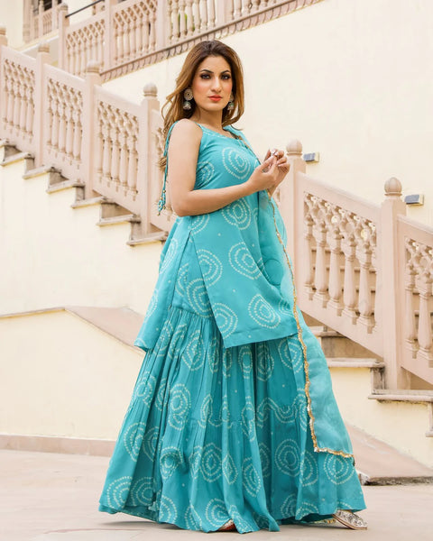 anarkali suit, cotton sharara suit set