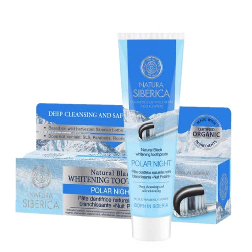 NATURA SIBERICA NATURAL WHITENING TOOTHPASTE WITH 'POLAR NIGHT' CHARCOAL 100ML - Beauty Bar Cyprus