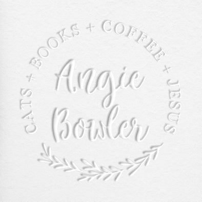 Kasey Round Book Embosser - Boutique Stamps & Gifts