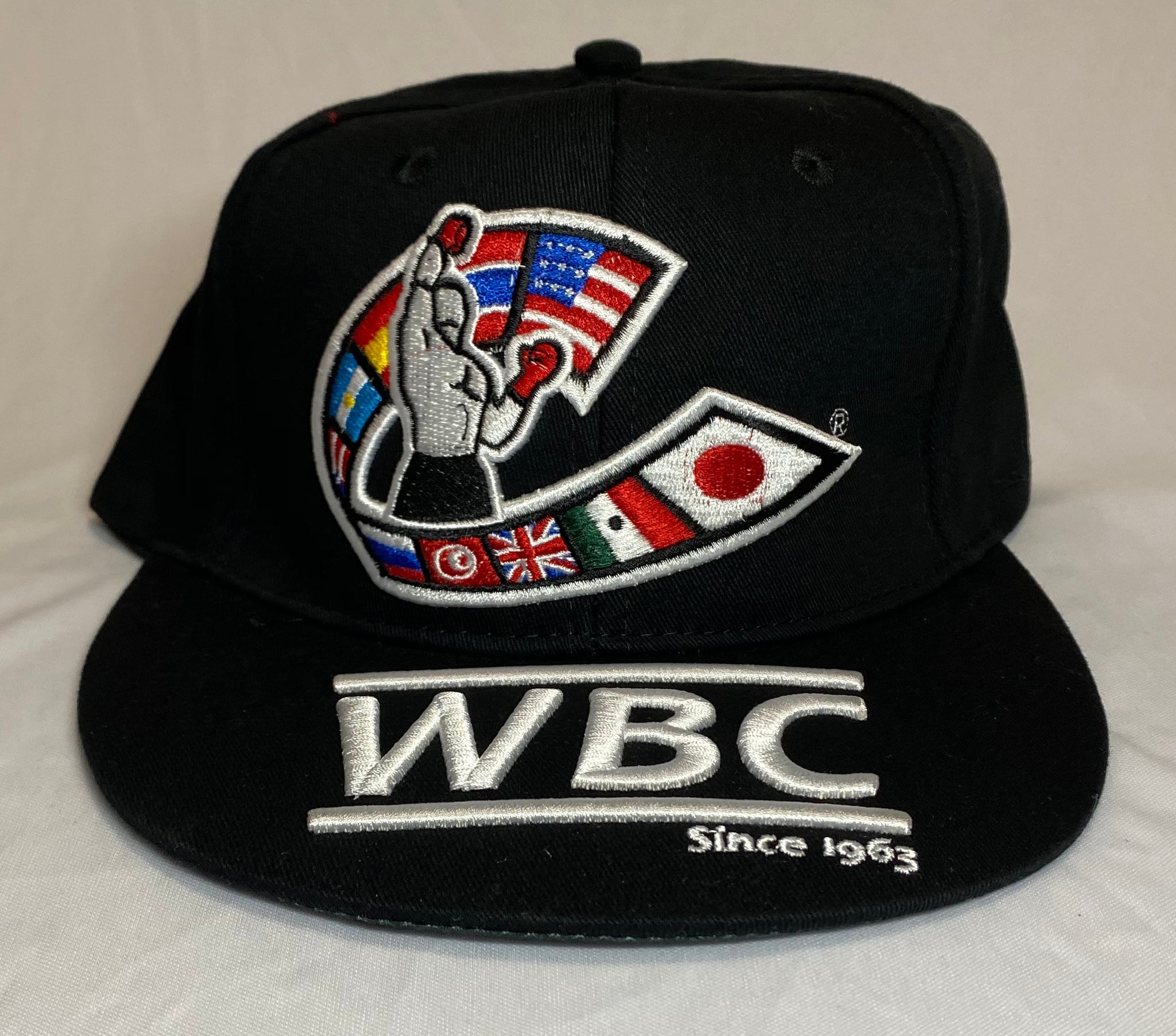 WBC Black Hat With Belt on Bottom Visor