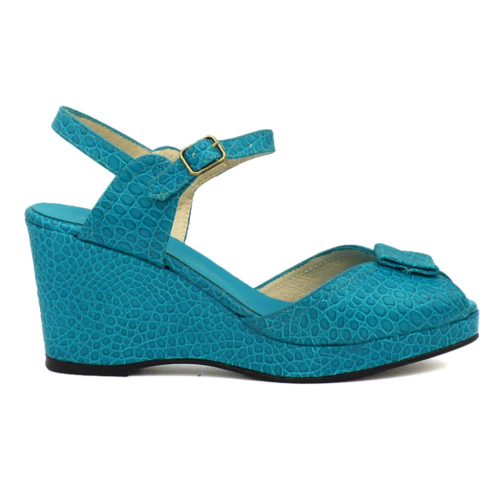 turquoise shoes wedges