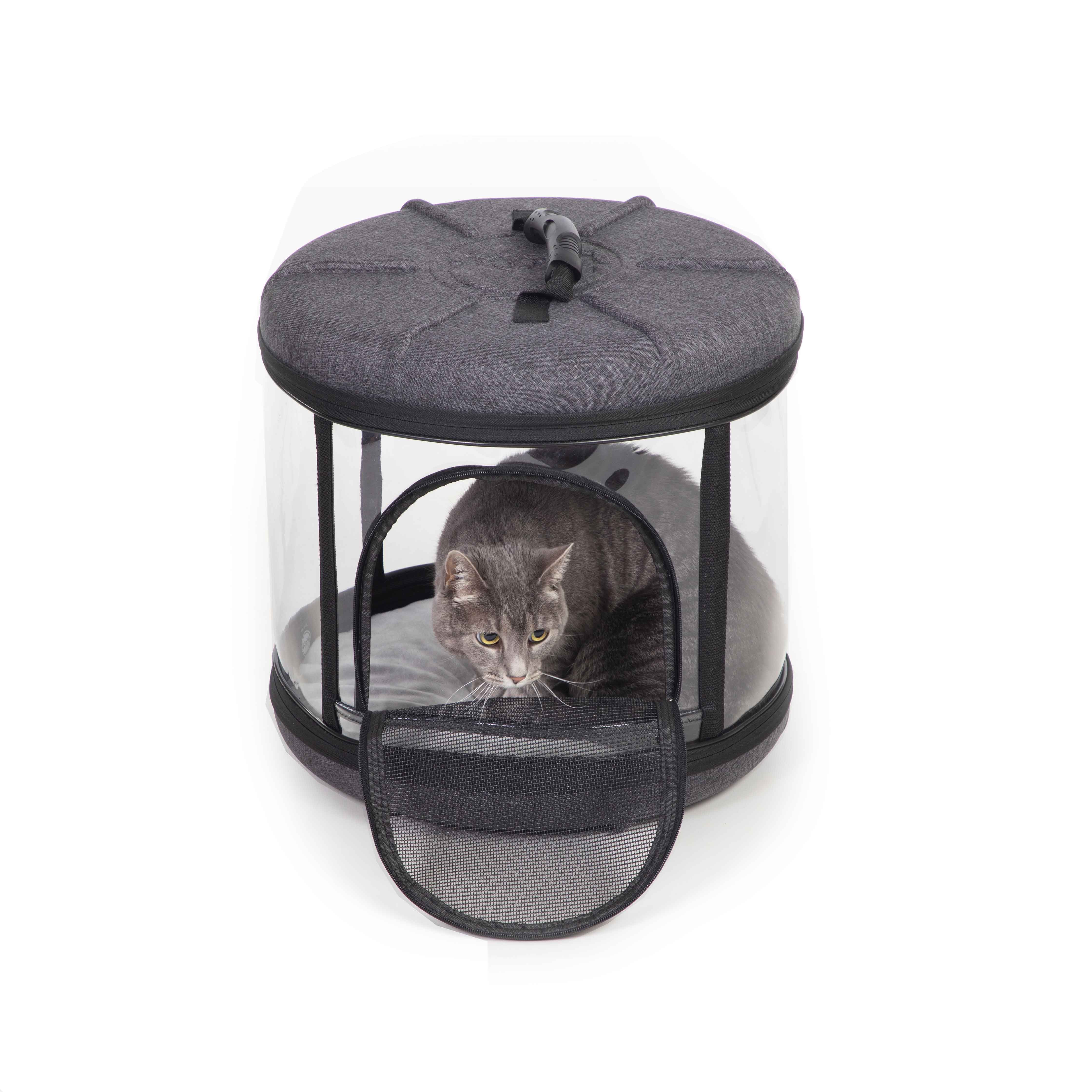 K&H Pet Products Mod Capsule Soft-Sided Pet Carrier for Cats Gray 17 x 17 x 15.5