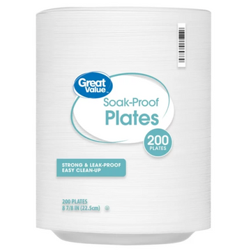 Great Value Everyday Design White Plates, 8-5/8 - 300 count