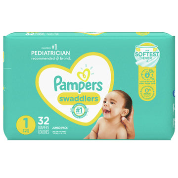 Pampers Diapers Swaddlers Jumbo Pack Size Preemie 27 Count - Voilà