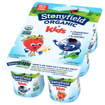 Stonyfield Organic YoBaby Whole Milk Baby Yogurt Cups, Apple & Blueberry, 6  Ct - Stonyfield