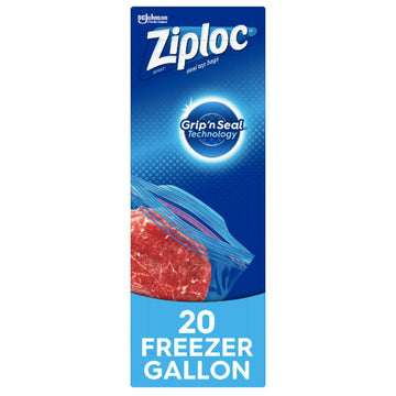 Ziploc Freezer Pint Bag, Grip 'n Seal Technology, Reusable, 20 Count 