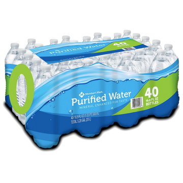 Wellsley Farms Purified Water, 16.9 oz, 40 Count