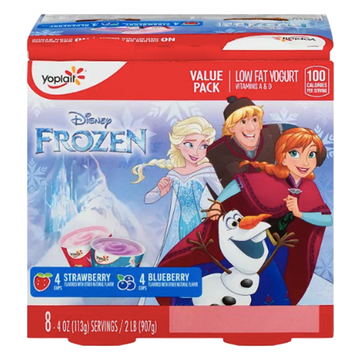 Yoplait Disney Frozen Strawberry And Blueberry Low Fat Kids' Yogurt -  8pk/4oz Cups : Target