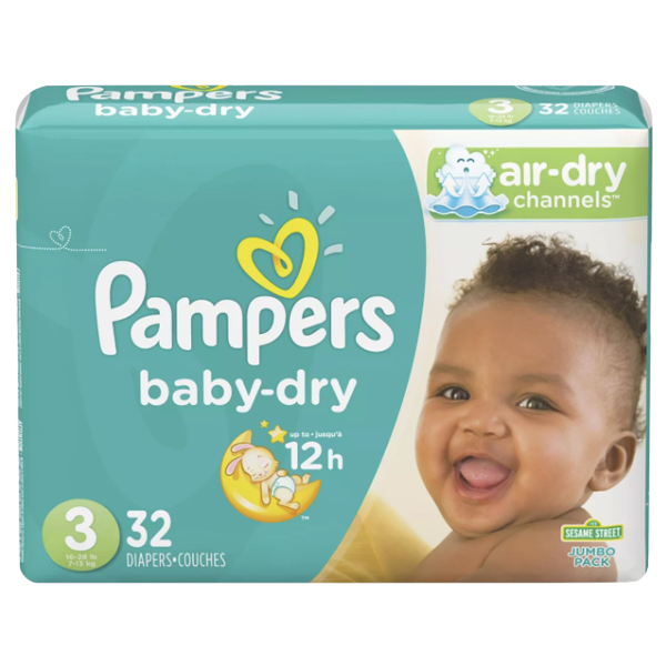Kort geleden Netjes Aan boord Pampers Baby Dry, Size 3 (32 Count) - Water Butlers