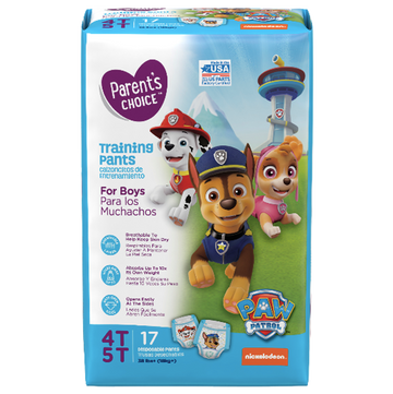 Parent's Choice Paw Patrol Training Pants for Boys Size 4T/5T - Fits kids  38 lbs and over 360 degree stretchy sides fits like real underwear to help  p
