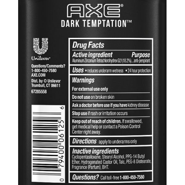 Niet ingewikkeld plotseling Noord Amerika Axe Dark Temptation All-Day Dry Antiperspirant & Deodorant Stick, 2.7 oz