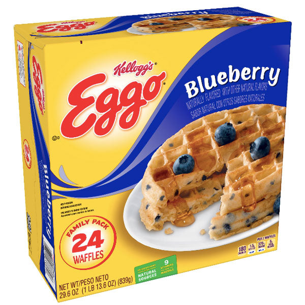 Kellogg S Eggo Blueberry Waffles 24 Ct Water Butlers