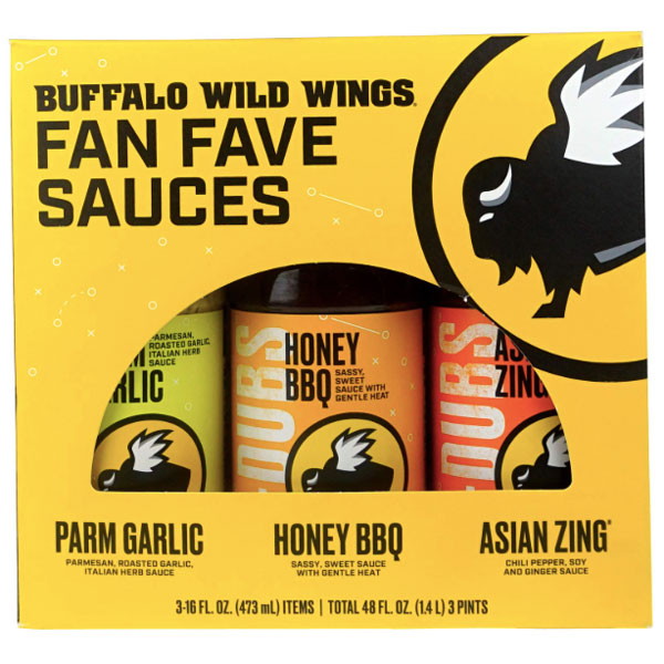 jeg læser en bog dyr Igangværende Buffalo Wild Wings 3 Pack Variety Sauces, 3-12 fl oz - Water Butlers