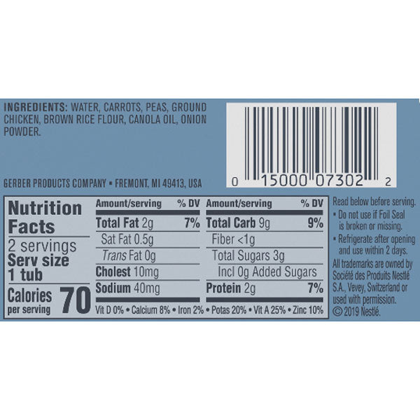 chicken baby food nutrition facts