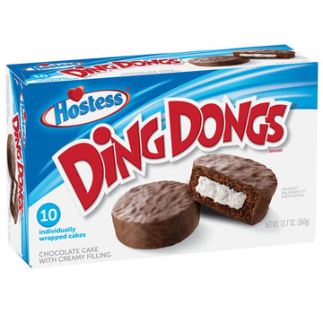 HOSTESS BOUNCERS Glazed Chocolate DING DONGS, Packable Pouches, 5 Pouches ,  8.2 oz 