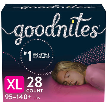 GoodNites Night Time Underwear For Boys, X-Large, 95-140+lbs, 28 Count -  Deblu