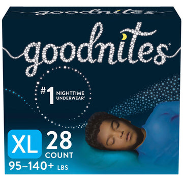  Goodnites Boys' Nighttime Bedwetting Underwear, Size Large  (68-95 lbs), 34 Ct (2 Packs of 17), Packaging May Vary : Health & Household