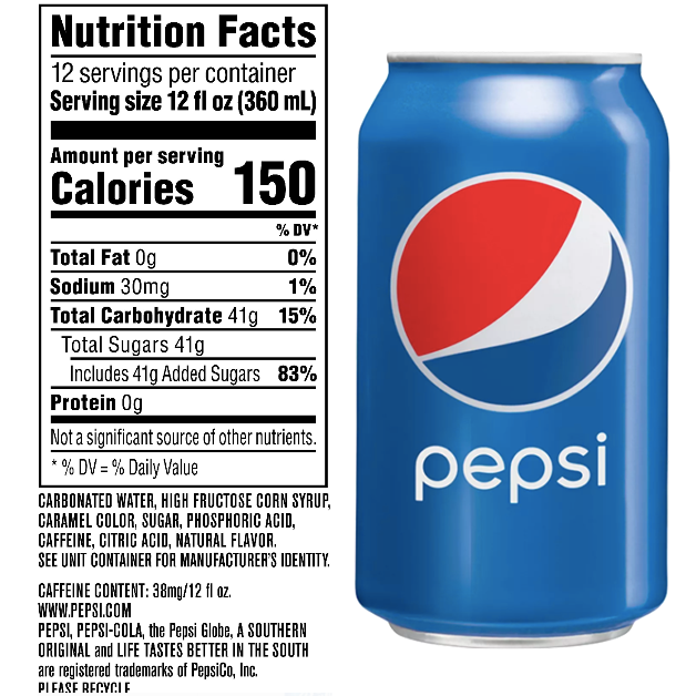 43 pepsi nutritional label