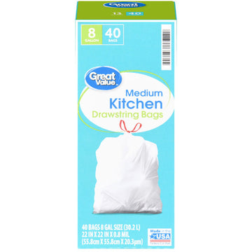 Great Value Sustainable Strong Flex 13-Gallon Drawstring Tall Kitchen