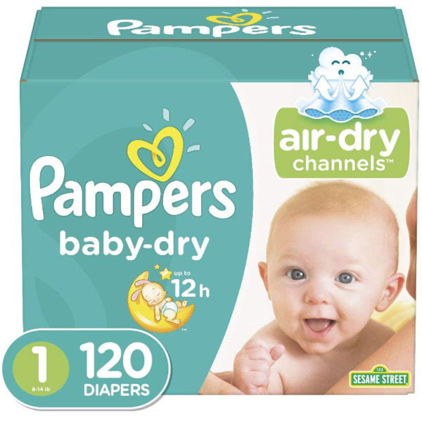 Afgeschaft tafereel Kneden Pampers Baby Dry Jumbo Pack, Size 1 (120 Count) - Water Butlers