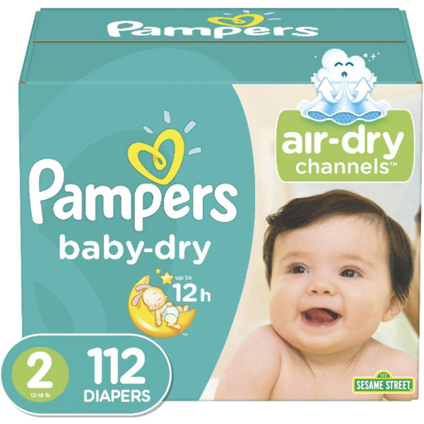 Pampers Baby Dry Pack, Size 2 (112 Count) - Water Butlers