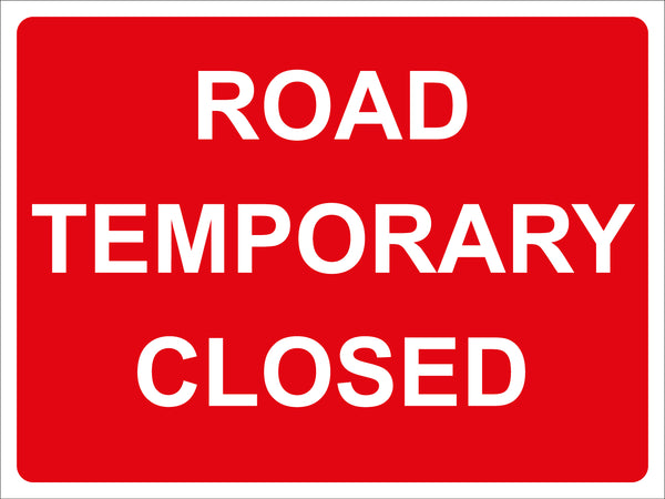 Temporary Sign Road closed BAM Site Direct