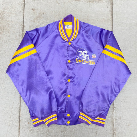 Vintage Minnesota Vikings Chalk line Satin jacket Large For Sale