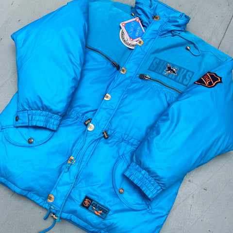 San Jose Sharks: 1990's DEADSTOCK Campri Fullzip Coach's Jacket