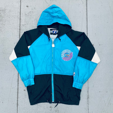 90s Charlotte Hornets jacket by Starter worn by J.Cole on the instagram  account @dadomdahdahdahdah