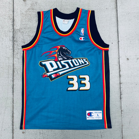 L) Vintage Detroit Pistons Grant Hill Nike Bootleg Jersey