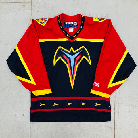 Vintage CCM NHL Atlanta Thrashers Dany Heatley #15 Hockey Jersey XL Navy  Blue